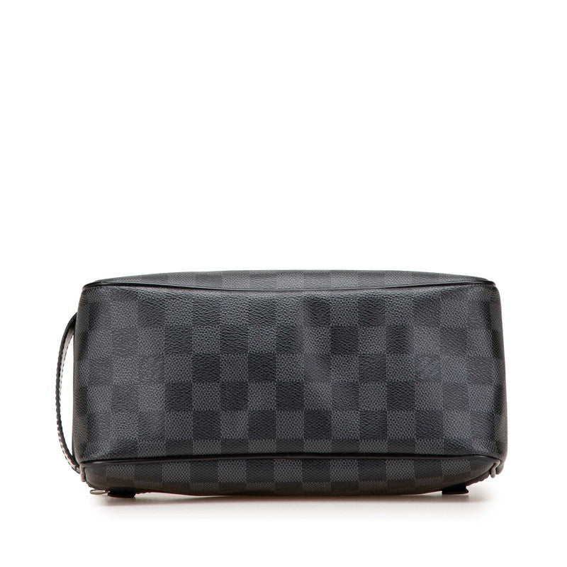 ルイ ヴィトン ダミエ グラフィット トワレポーチ ハンドバッグ N47625 ブラック PVC レザー メンズ LOUIS VUITTON 【中古】