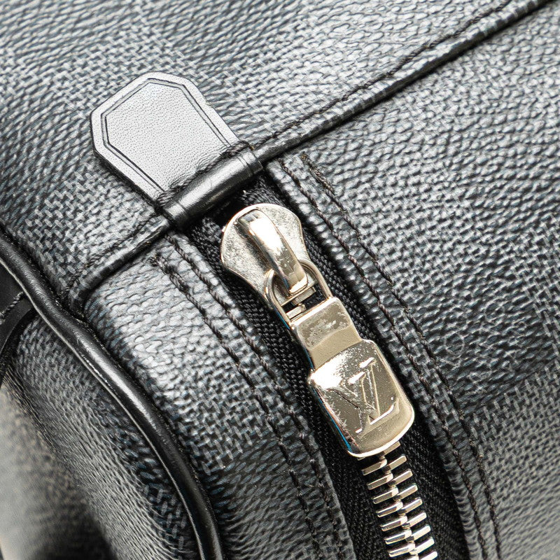 ルイ ヴィトン ダミエ グラフィット トワレポーチ ハンドバッグ N47625 ブラック PVC レザー メンズ LOUIS VUITTON 【中古】