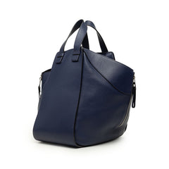 ロエベ アナグラム ハンモック ミディアム ハンドバッグ ショルダーバッグ 2WAY ブルー系 レザー レディース LOEWE 中古