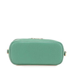 プラダ ロゴ バニティバッグ ショルダーバッグ 2WAY 1BH202 グリーン レザー レディース PRADA 【中古】