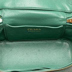 プラダ ロゴ バニティバッグ ショルダーバッグ 2WAY 1BH202 グリーン レザー レディース PRADA 【中古】