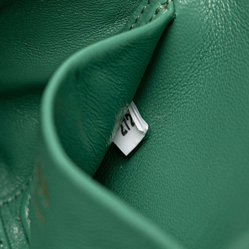 プラダ ロゴ バニティバッグ ショルダーバッグ 2WAY 1BH202 グリーン レザー レディース PRADA 【中古】