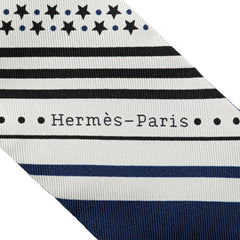 エルメス ツイリー Festival des Amazones アマゾンの祭典 スカーフ ネイビー ブラック ホワイト シルク レディース HERMES 【中古】