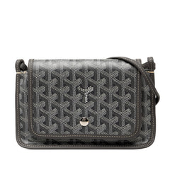 ゴヤール プリュメ ポーチウォレット 斜め掛け ショルダーバッグ グレー ホワイト PVC レザー レディース GOYARD 【中古】