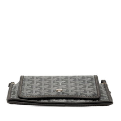 ゴヤール プリュメ ポーチウォレット 斜め掛け ショルダーバッグ グレー ホワイト PVC レザー レディース GOYARD 【中古】