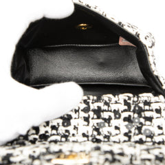 シャネル ココマーク ミニ ハンドバッグ ブラック ホワイト ツイード スパンコール レディース CHANEL 【中古】