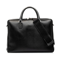 サルヴァトーレフェラガモ ビジネスバッグ ブリーフケース ショルダーバッグ 2WAY EO-24 7201 ブラック レザー メンズ Salvatore Ferragamo 中古