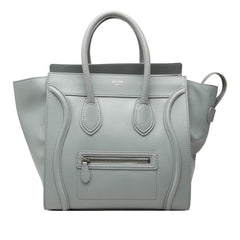 セリーヌ ラゲージ ミディアムショッパー ハンドバッグ トートバッグ グレー レザー レディース CELINE 【中古】