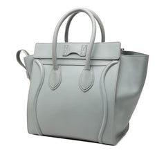 セリーヌ ラゲージ ミディアムショッパー ハンドバッグ トートバッグ グレー レザー レディース CELINE 【中古】