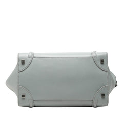 セリーヌ ラゲージ ミディアムショッパー ハンドバッグ トートバッグ グレー レザー レディース CELINE 【中古】