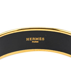 エルメス エマイユ バングル ゴールド ブラック マルチカラー メッキ レディース HERMES 【中古】