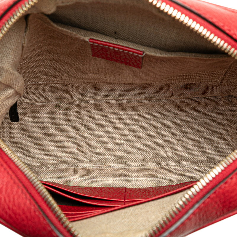 グッチ GGキャンバス ショルダーバッグ 449413 ベージュ レッド キャンバス レザー レディース GUCCI 【中古】