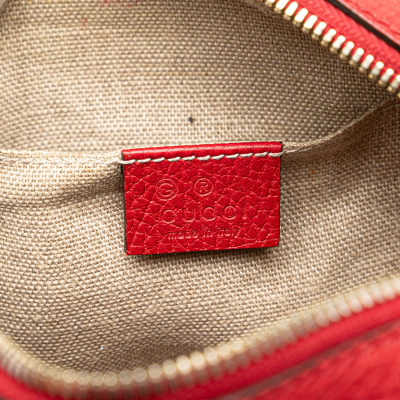 グッチ GGキャンバス ショルダーバッグ 449413 ベージュ レッド キャンバス レザー レディース GUCCI 【中古】