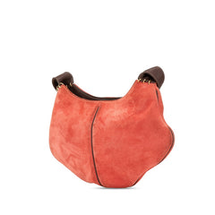 ロエベ ショルダーバッグ レッド ブラウン スウェード レザー レディース LOEWE 【中古】