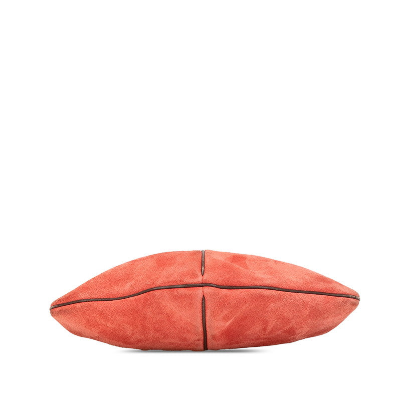 ロエベ ショルダーバッグ レッド ブラウン スウェード レザー レディース LOEWE 【中古】