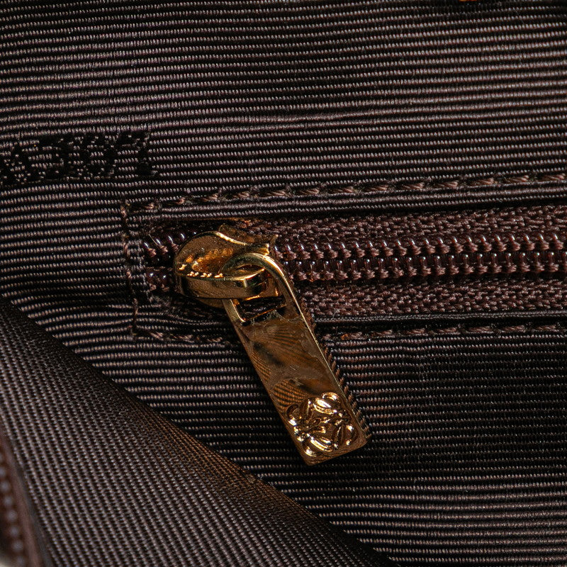 ロエベ ショルダーバッグ レッド ブラウン スウェード レザー レディース LOEWE 【中古】