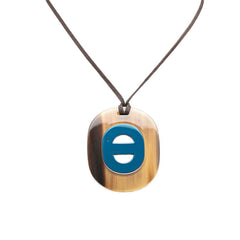 エルメス フィデリオ ネックレス ブラウン ブルー バッファローホーン レディース HERMES 【中古】