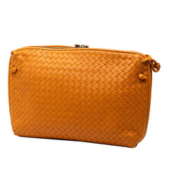 ボッテガヴェネタ イントレチャート 斜め掛け ショルダーバッグ オレンジ レザー レディース BOTTEGAVENETA 【中古】