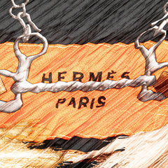 エルメス カレ90 プリーツ PROJETS CARRES 計画力 スカーフ ブラック オレンジ マルチカラー シルク レディース HERMES 【中古】