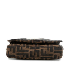 フェンディ セレリア ズッカ 斜め掛け ショルダーバッグ 8BT115 ブラウン キャンバス レザー レディース FENDI 【中古】