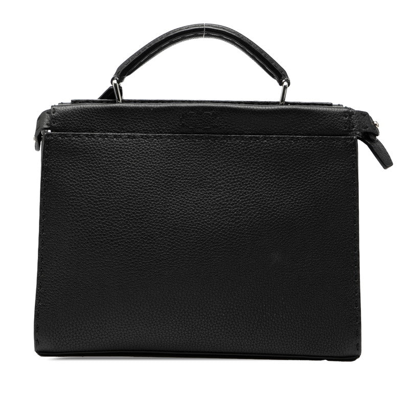 フェンディ セレリア ピーカブー フィットミニ ハンドバッグ ブラック レザー レディース FENDI 【中古】