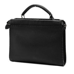 フェンディ セレリア ピーカブー フィットミニ ハンドバッグ ブラック レザー レディース FENDI 【中古】