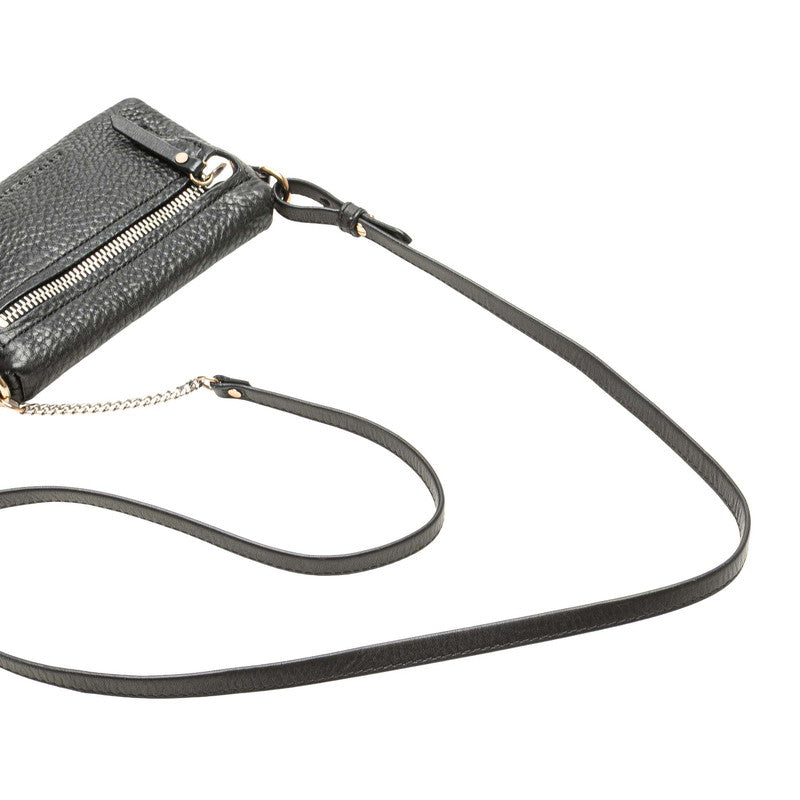 バーバリー ノバチェック 斜め掛け ショルダーバッグ ポシェット ブラック レザー レディース BURBERRY 【中古】