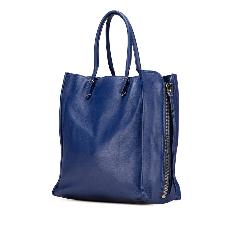バレンシアガ ペーパー トートバッグ 357330 ブルー レザー レディース BALENCIAGA 【中古】