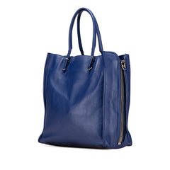 バレンシアガ ペーパー トートバッグ 357330 ブルー レザー レディース BALENCIAGA 【中古】