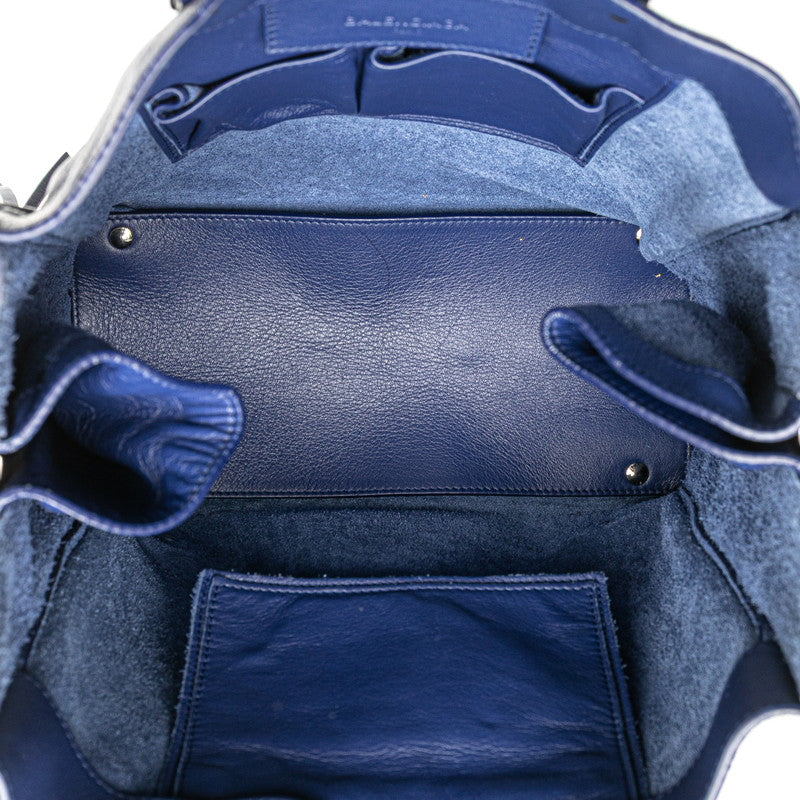バレンシアガ ペーパー トートバッグ 357330 ブルー レザー レディース BALENCIAGA 【中古】