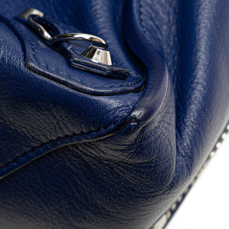 バレンシアガ ペーパー トートバッグ 357330 ブルー レザー レディース BALENCIAGA 【中古】