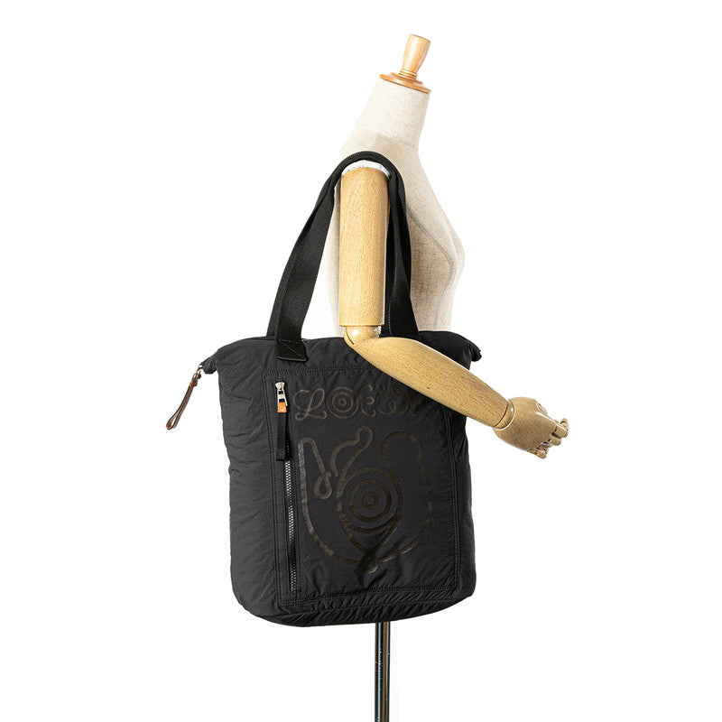 ロエベ トートバッグ ブラック ナイロン レザー レディース LOEWE 【中古】