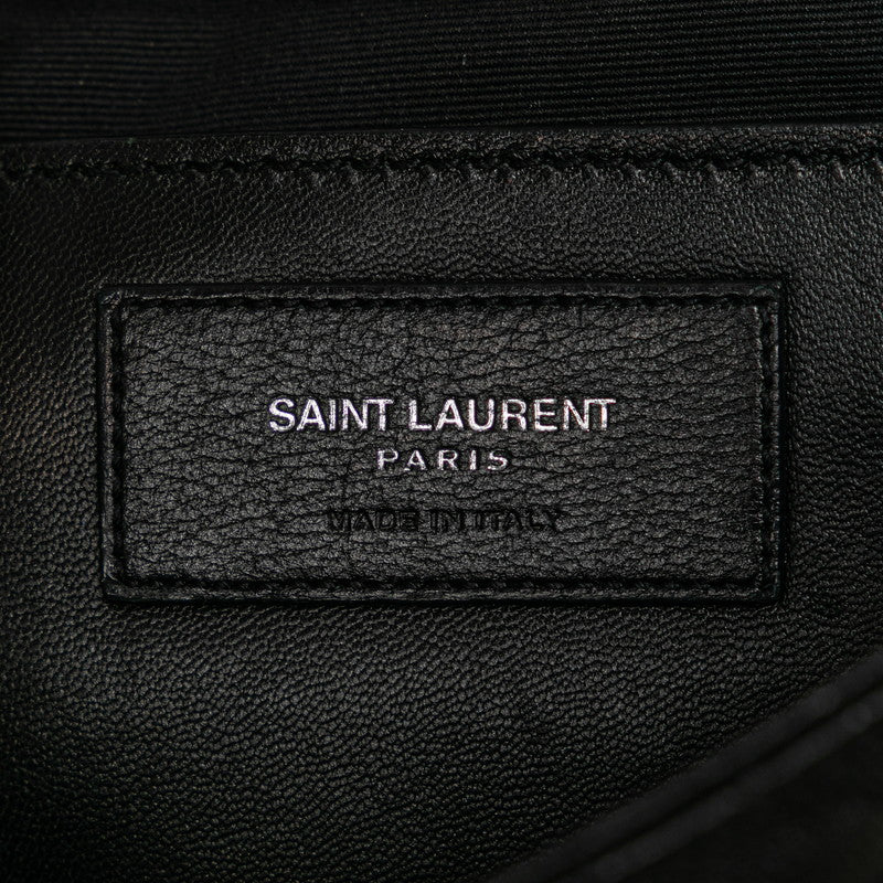 サンローラン サッチェル スモール YSLロゴ チェーンショルダーバッグ ハンドバッグ ブラック レザー レディース SAINT LAURENT 【中古】