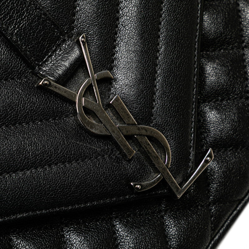 サンローラン サッチェル スモール YSLロゴ チェーンショルダーバッグ ハンドバッグ ブラック レザー レディース SAINT LAURENT 【中古】