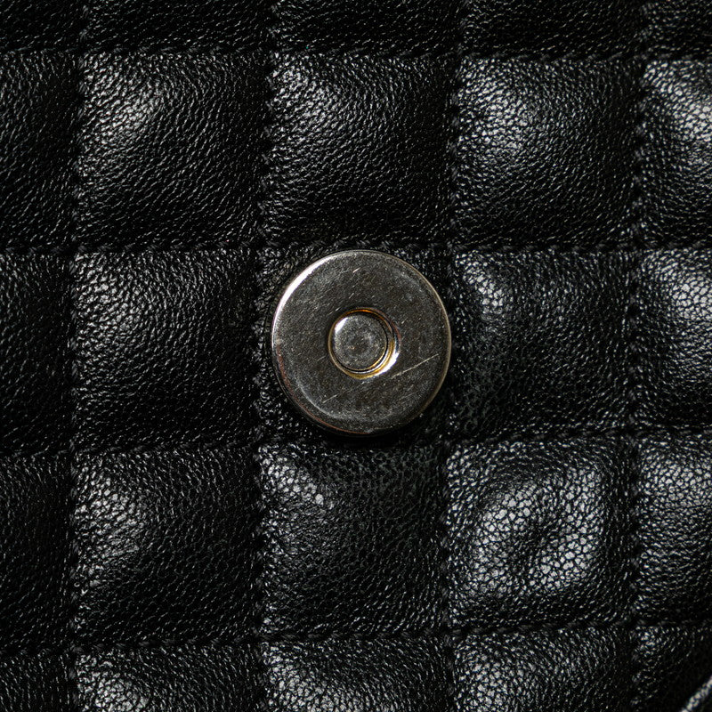 サンローラン サッチェル スモール YSLロゴ チェーンショルダーバッグ ハンドバッグ ブラック レザー レディース SAINT LAURENT 【中古】