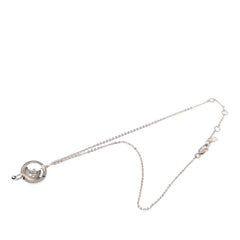 ディオール ボタンモチーフ チェーン ペンダント ネックレス シルバー メタル レディース Dior 【中古】