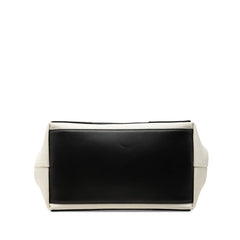 バレンシアガ ネイビー カバスS トートバッグ ハンドバッグ 339933 アイボリー ブラック キャンバス レザー レディース BALENCIAGA 中古