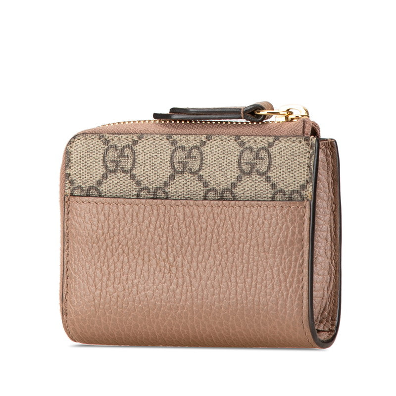 グッチ GGマーモント L字ファスナー 二つ折り財布 658609 ベージュ PVC レザー レディース GUCCI 【中古】