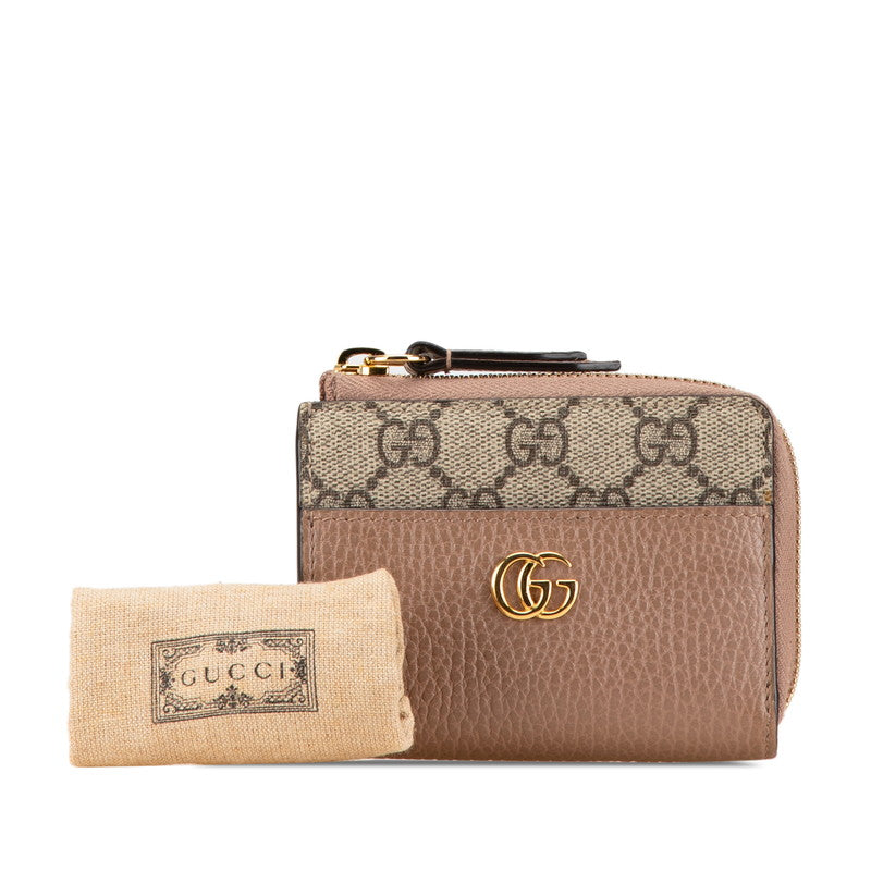 グッチ GGマーモント L字ファスナー 二つ折り財布 658609 ベージュ PVC レザー レディース GUCCI 【中古】