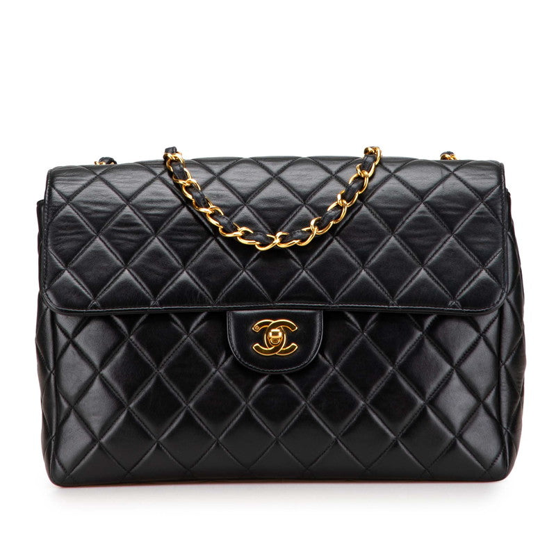 シャネル マトラッセ ココマーク チェーン ショルダーバッグ ブラック ラムスキン レディース CHANEL 【中古】