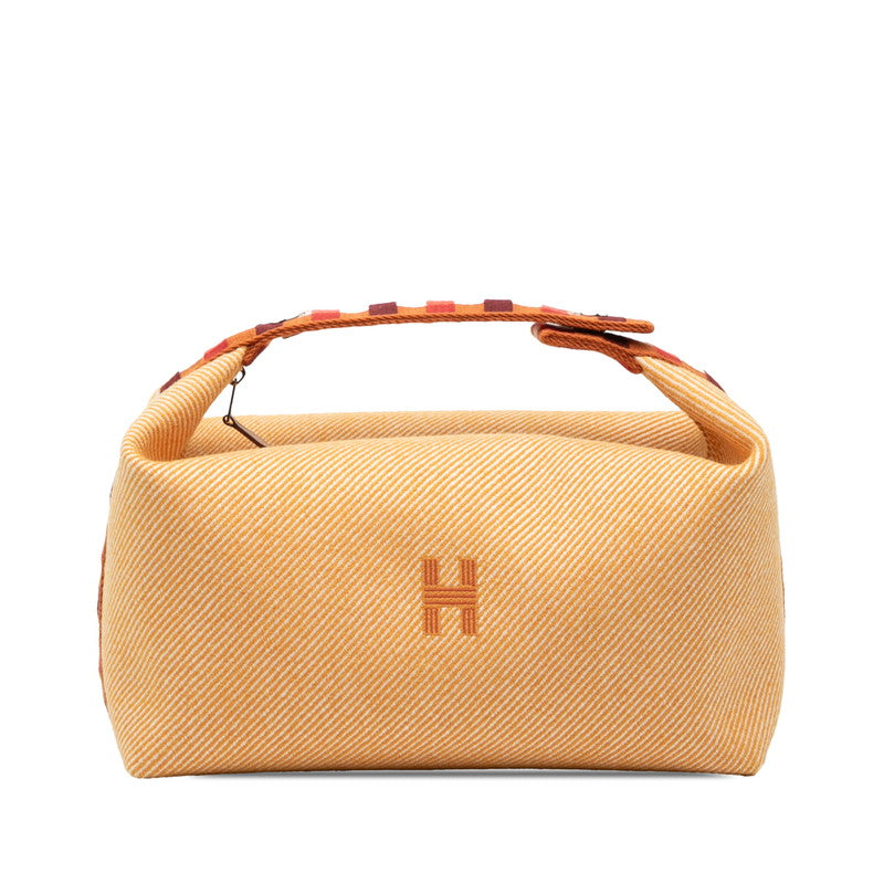 エルメス ブリッドアブラックGM ハンドバッグ オレンジ キャンバス レディース HERMES 【中古】