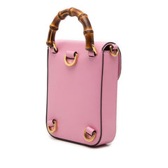 グッチ バンブー ミニ リュック バックパック ハンドバッグ ショルダーバッグ 3WAY 702106 ピンク レザー レディース GUCCI 【中古】