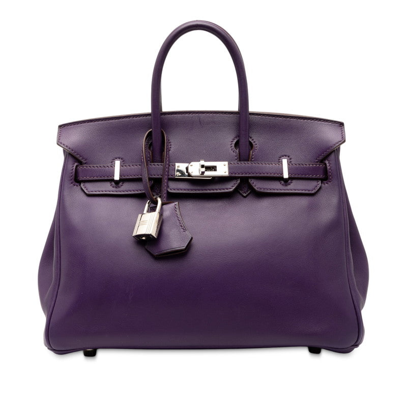 エルメス バーキン25 ハンドバッグ ウルトラヴァイオレット シルバー金具 ヴォースイフト レディース HERMES 【中古】
