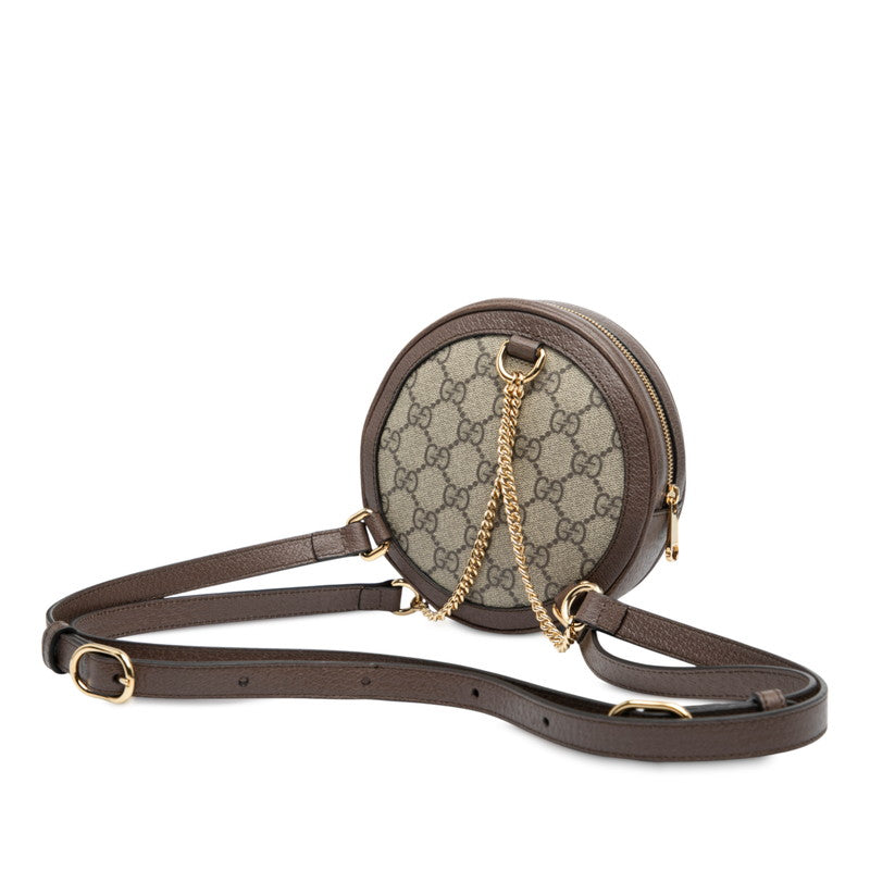 グッチ GGスプリーム オフディア ミニリュック バックパック 598661 ベージュ ブラウン PVC レザー レディース GUCCI 【中古】