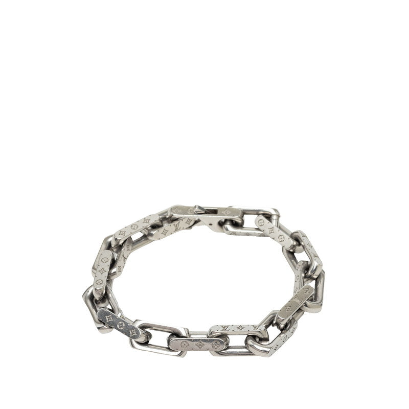 ルイ ヴィトン コリエ チェーン モノグラム ブレスレット サイズL M64224 シルバー メタル メンズ LOUIS VUITTON 中古