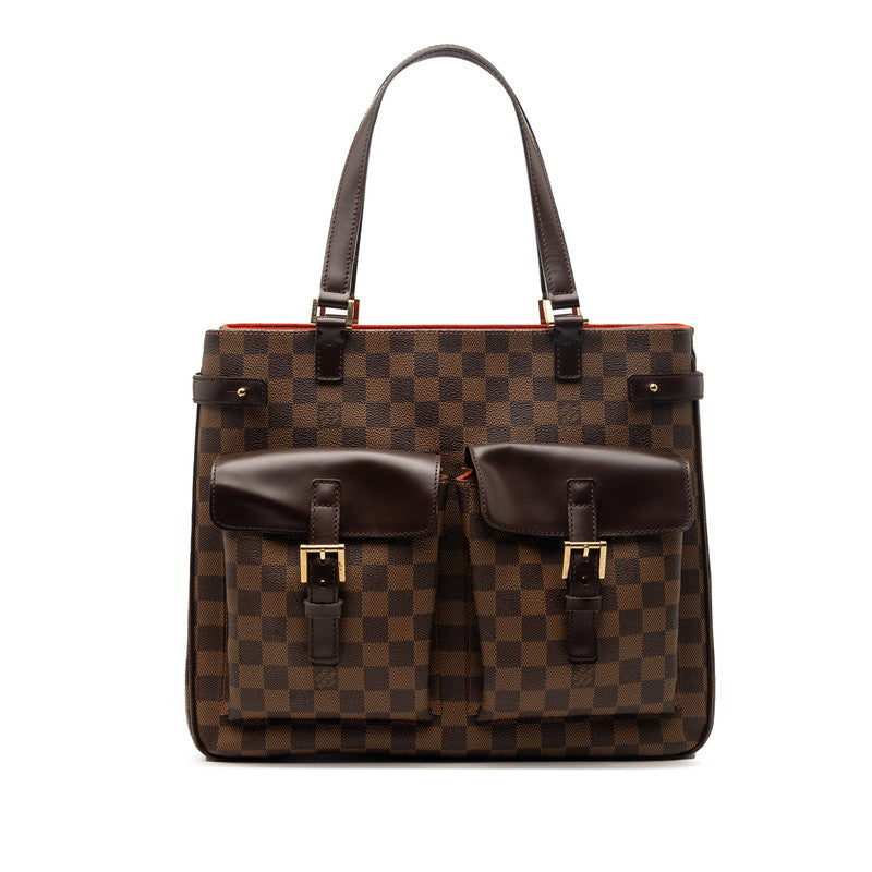 ルイ ヴィトン ダミエ ユゼス ハンドバッグ トートバッグ N51128 ブラウン PVC レザー レディース LOUIS VUITTON 【中古】