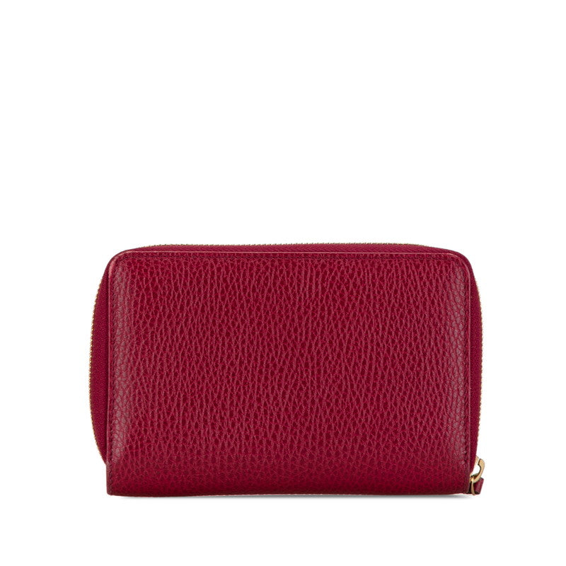 グッチ ラウンドファスナー 長財布 420113 ワインレッド レザー レディース GUCCI 【中古】