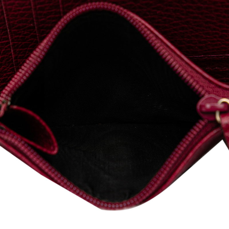 グッチ ラウンドファスナー 長財布 420113 ワインレッド レザー レディース GUCCI 【中古】