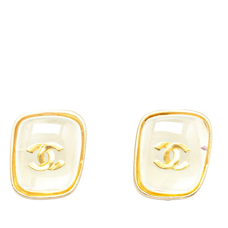 シャネル ヴィンテージ ココマーク ピアス ゴールド クリア メッキ レディース CHANEL 【中古】