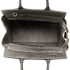 サンローラン クロコ型押し カバ リヴゴーシュ ハンドバッグ ショルダーバッグ 2WAY 400413 グレージュ レザー スウェード レディース SAINT LAURENT 【中古】